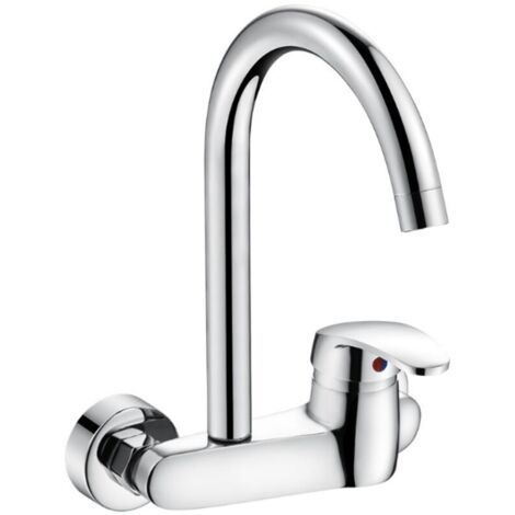 Miscelatore da cucina in rame fine da cucina a parete rubinetto caldo e freddo doppio foro lavello domestico lavabo balcone lavanderia piscina miscelatore senza tubo