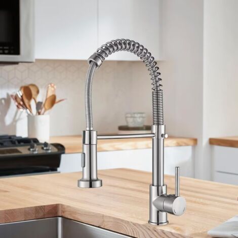 Onyzpily Rubinetto Cucina girevole a 360° Acciaio Monocomando inossidabile Miscelatore Cucina Oro