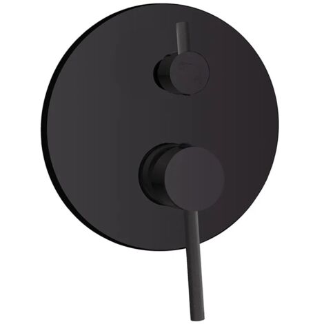 Miscelatore doccia a incasso in acciaio inox color nero opaco con deviatore York