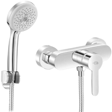Miscelatore doccia esterno Iole con kit doccia completo in ottone cromato