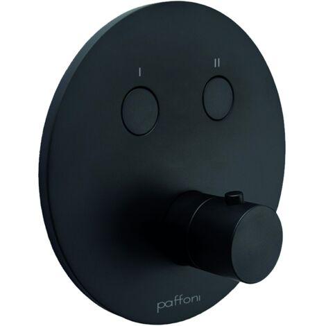 Miscelatore doccia incasso con 2 funzioni e piastra da Ø180 mm colore nero opaco Paffoni Compact Box CPM018NO  Nero opaco