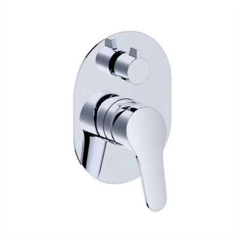 Miscelatore Doccia incasso con deviatore cromato Ø40 mm in ottone - Timeless  Tecom