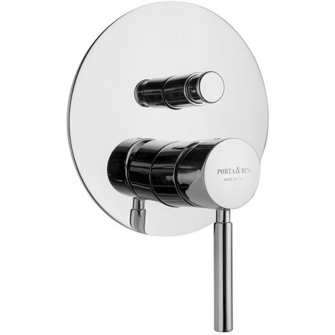 Miscelatore Doccia Incasso con deviatore piastra SLIM serie Forma Porta & Bini Colore a scelta - Colore rubinetteria: Cromo