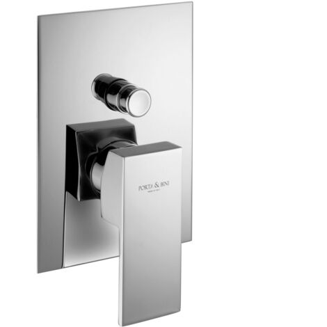 Miscelatore Doccia Incasso con deviatore piastra SLIM serie Kiki Porta &amp Bini Colore a scelta Cromo