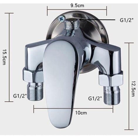Miscelatore doccia, set miscelatore doccia, rubinetto bagno, scaldabagno solare, miscelatore acqua calda e fredda in ottone a vista, interruttore doccia G1/2