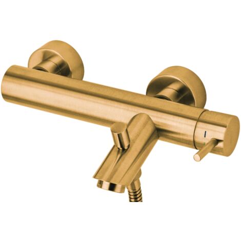 Miscelatore esterno Honey Gold Spazzolato per vasca con deviatore Paffoni serie Light LIG022HGSP  Ottone - Honey Gold Spazzolato