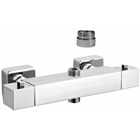 Miscelatore esterno modello quadro doccia con doppia connessione versione termostatico Damast 18051  Cromo