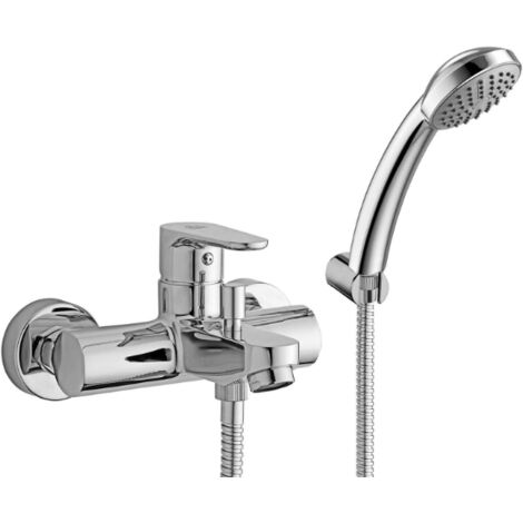 Miscelatore esterno per vasca con deviatore e doccino Paffoni serie Green GR026CR  Cromato - Ottone