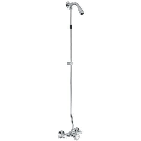 Miscelatore esterno temporizzato per doccia MODERN a parete con soffione doccia Idral KSA32/31  Cromato - Ottone