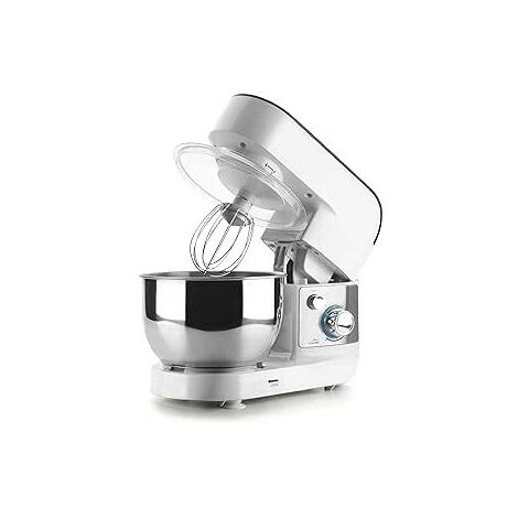 Miscelatore in acciaio inox con vasca da 4 litri, 6 velocità, Misure 35x22x30 cm, Colore Bianco