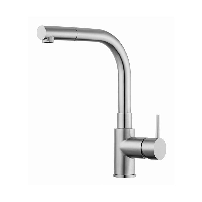 Paffoni - Miscelatore lavello monocomando con doccetta estraibile serie Steel STEEL2185AC Acciaio inox - Acciaio