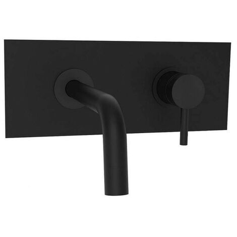 Miscelatore incasso lavabo a parete con bocca 178 mm e placca unica Paffoni Light LIG105NO  Nero opaco - 178 mm