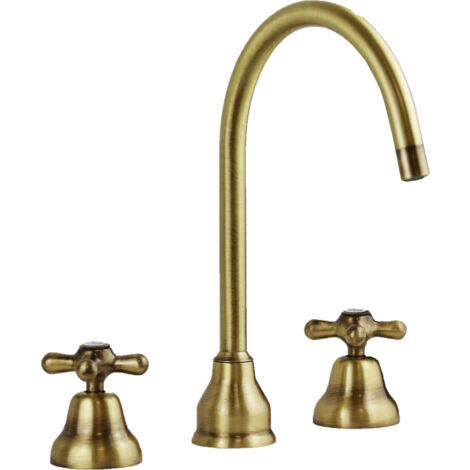 Rubinetto Lavabo 3 Fori.Miscelatore Lavabo 3 Fori Bugnatese Old800 017 Bronzo Oldbr017