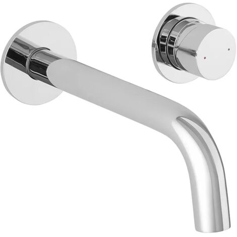 Miscelatore lavabo a muro cromo senza leva in acciaio inox Gemini