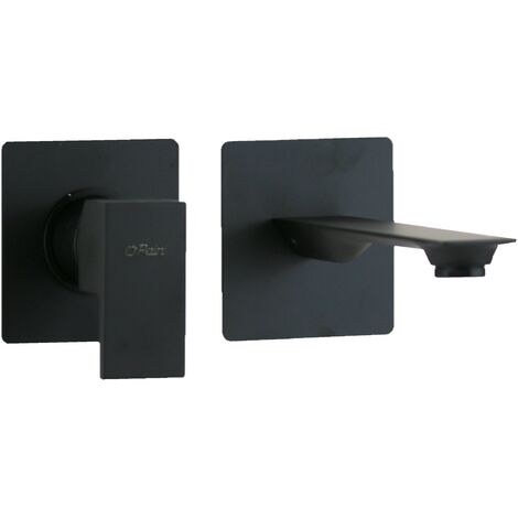 Miscelatore lavabo a parete in colore nero opaco con bocca lunga 170 mm Paini Venti V2YO208TC  Nero opaco