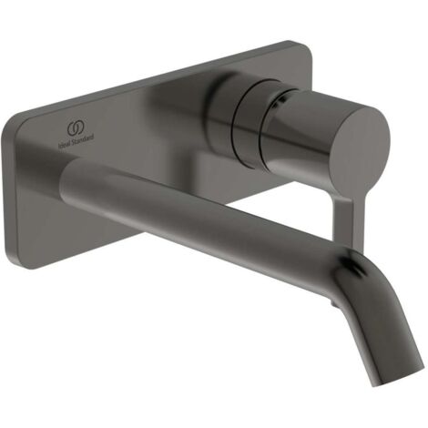 Miscelatore lavabo a parete JOY sporgenza 180 mm rosone quadrato grigio magnetico, kit 2 IDEAL STANDARD