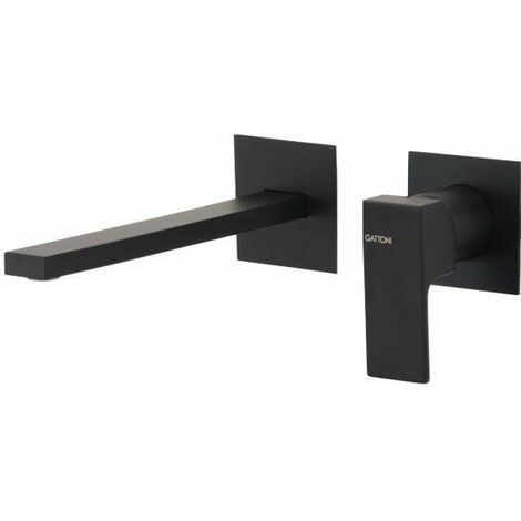 Miscelatore lavabo a parete nero opaco Gattoni SQUARE 2537/25NO Nero opaco - 200 mm