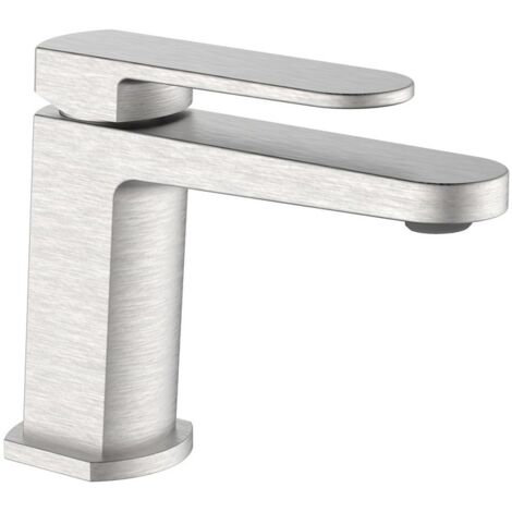 Miscelatore lavabo acciaio spazzolato con piletta click clack - serie Venere