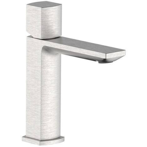 Miscelatore lavabo acciaio spazzolato con risparmio acqua e piletta click clack - serie Marte