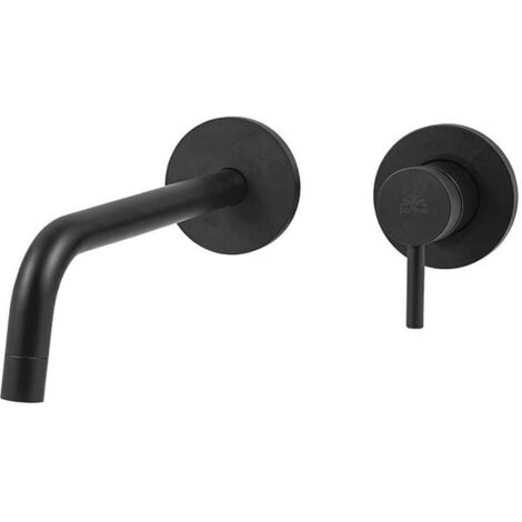 Miscelatore lavabo ad incasso con bocca l. 248 mm Paffoni serie Light LIG106NO70  Ottone - Nero opaco