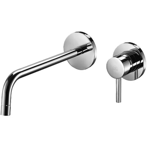 Miscelatore lavabo a parete con piastre Ø70 mm Paffoni Light LIG105CR70 Cromo - 178 mm