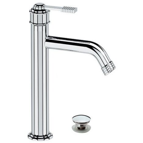 Miscelatore lavabo, altezza media, senza foro sul corpo, con scarico click-clack e troppopieno - serie Atelier