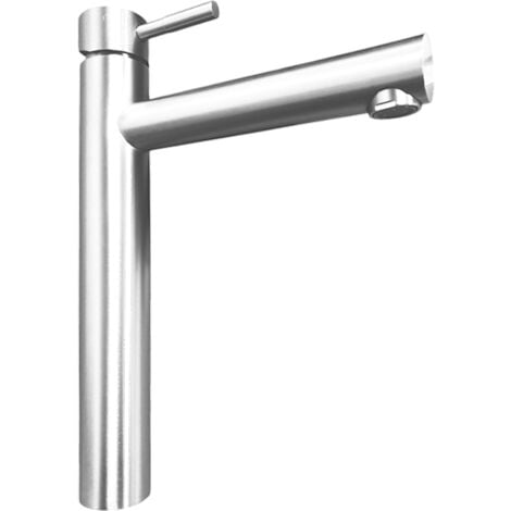 IDRO BRIC Miscelatore lavabo alto in acciaio spazzolato - Serie Antea