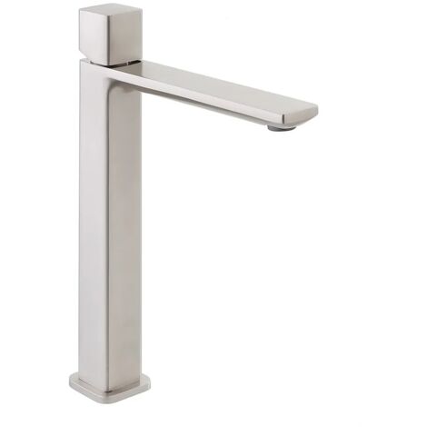 Miscelatore lavabo alto in ottone color nichel con piletta inclusa Lotus