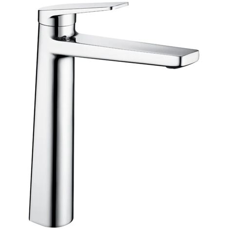 Miscelatore lavabo alto in ottone cromo con sottile leva monocomando Nemes