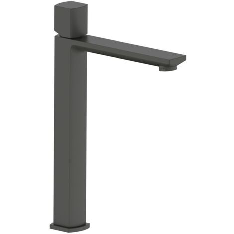 Miscelatore lavabo alto in ottone finitura gungrey con portata limitata - serie Marte