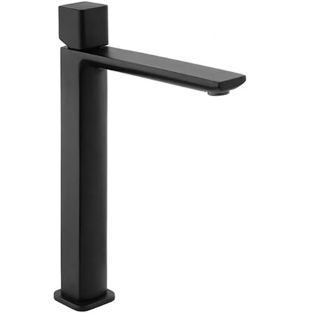 Miscelatore lavabo alto in ottone nero opaco con piletta inclusa Lotus