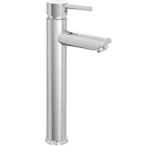 Miscelatore lavabo alto inox cromo lucido con piletta click-clack  York