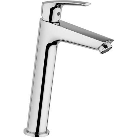 Miscelatore lavabo alto Lucente Jacuzzi rubinetteria per piletta clik clak ottone cromato