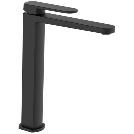Miscelatore lavabo alto nero opaco senza piletta - serie Venere