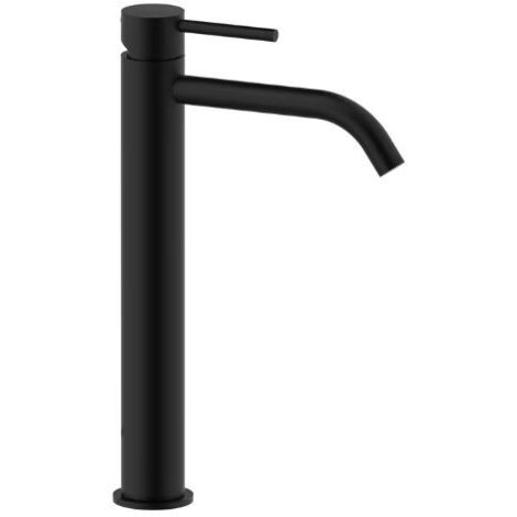 Miscelatore lavabo alto nero senza piletta di scarico Light di