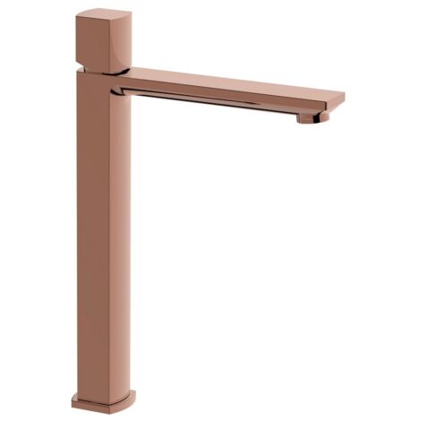 Miscelatore lavabo alto rame lucido con portata limitata - serie Marte