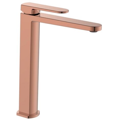 Miscelatore lavabo alto rame lucido senza piletta - serie Venere