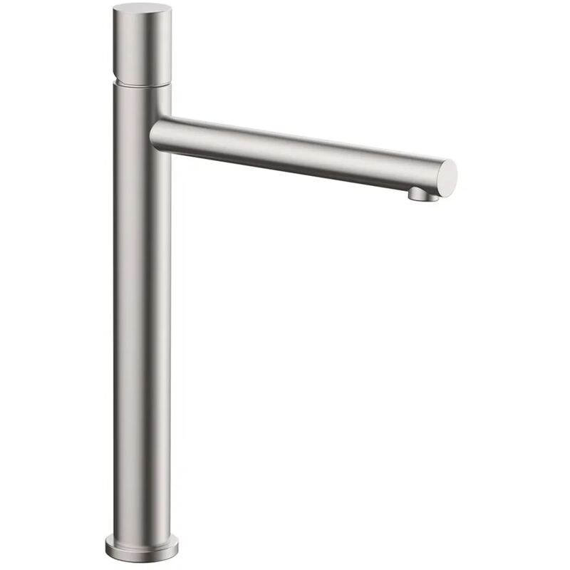 Inbagno Miscelatore Lavabo Alto Satinato Senza Leva In Acciaio Inox...