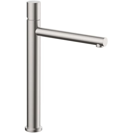 Miscelatore lavabo alto satinato senza leva in acciaio inox Gemini
