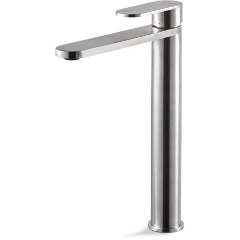 Miscelatore lavabo alto senza scarico acciaio inox Vema AYAS STEEL V28021 Satinato