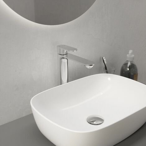 Miscelatore Lavabo Alto senza Scarico in Ottone Cromato Mod. Kerry