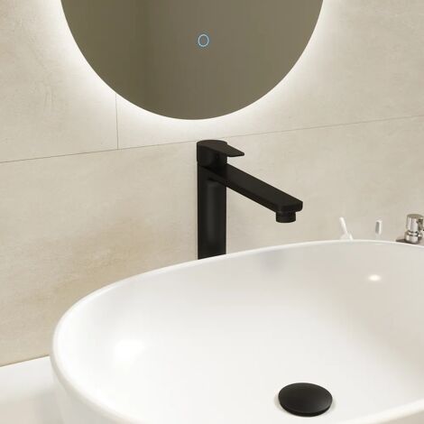 Miscelatore Lavabo Alto senza Scarico in Ottone Nero Opaco Mod. Jane