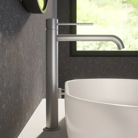 Miscelatore Lavabo Alto senza Scarico Nickel Spazzolato Mod. Katharine