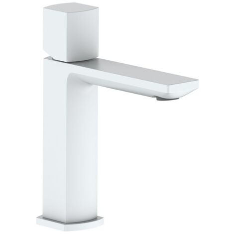 Miscelatore lavabo bianco con risparmio acqua e piletta click clack - serie Marte