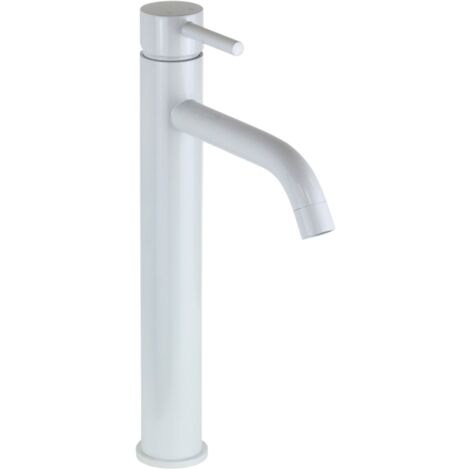 Miscelatore lavabo canna alta in colore bianco opaco Pollini Jessy MXLHMCMMCBO  Bianco opaco