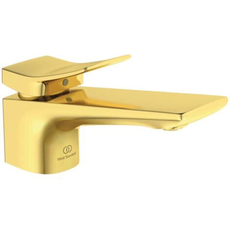 Miscelatore lavabo CHECK sporgenza 132 mm oro spazzolato con piletta IDEAL STANDARD