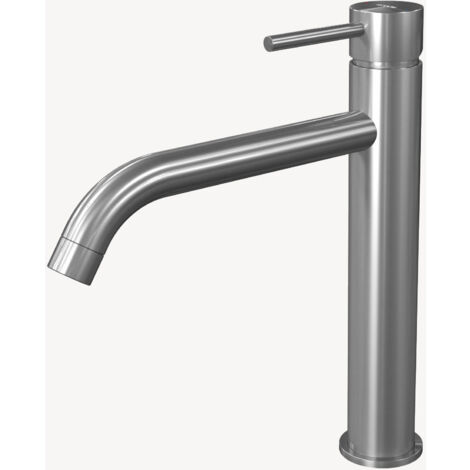 Miscelatore lavabo con bocca lunga nichel spazzolato - Corbeau