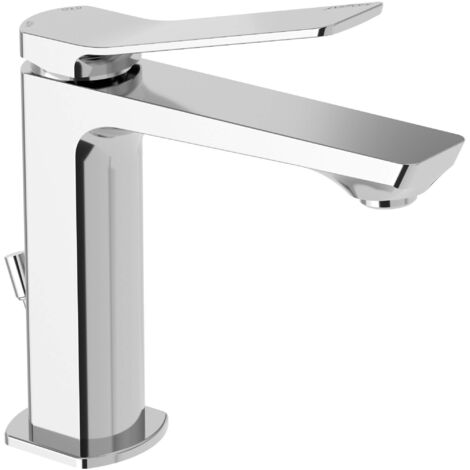 Miscelatore lavabo con scarico automatico Steel Looking Paffoni serie Tilt TI075ST  Ottone - Steel looking