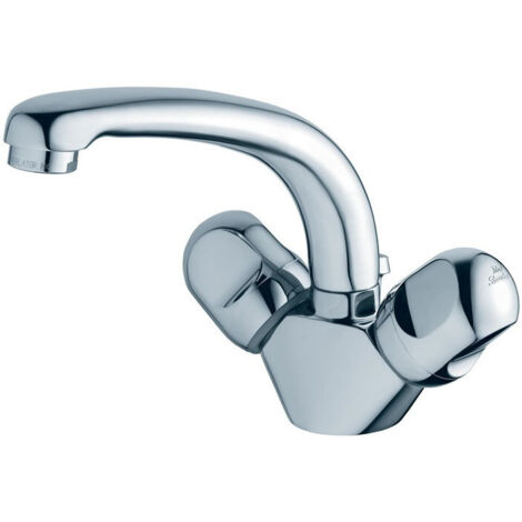 Miscelatore lavabo due comandi ALPHA bocca fusa, piletta cromata, IDEAL STANDARD