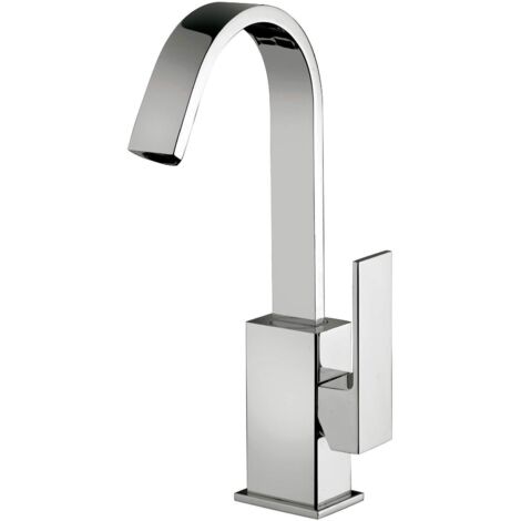Miscelatore lavabo Elle alto con scarico in ottone cromo di